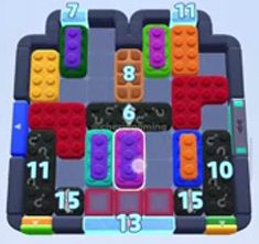 Color Block Jam level: screenshot of the board