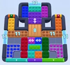 Color Block Jam level 1364 / 1367 / 1370: screenshot of the board
