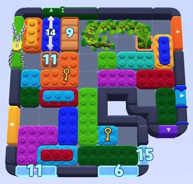 Color Block Jam level 1586 / 1587 / 1591: screenshot of the board