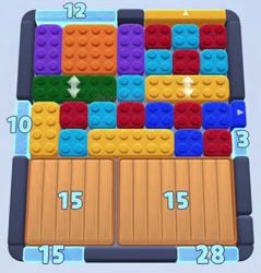 Color Block Jam level 129: screenshot of the board