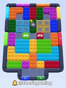 Color Block Jam level 1707: screenshot of the board