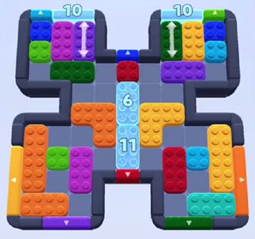 Color Block Jam level 173: screenshot of the board