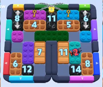Color Block Jam level 976 / 977 / 1856: screenshot of the board
