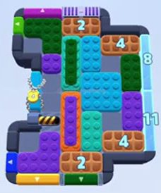 Color Block Jam level 1307 / 1303 / 1306: screenshot of the board
