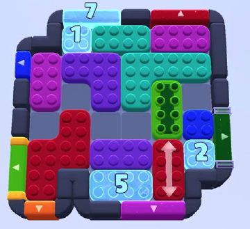 Color Block Jam level 1136: screenshot of the board