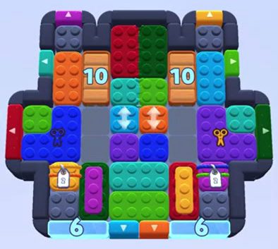 Color Block Jam level 1186 / 1177 / 1184: screenshot of the board