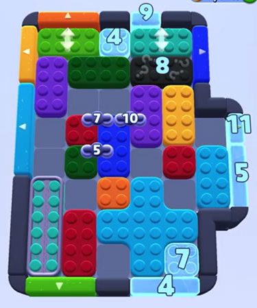 Color Block Jam level 1114 / 1156 / 1125 / 2082: screenshot of the board