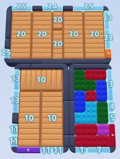 Color Block Jam level 79: screenshot of the board