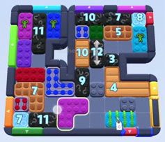 Color Block Jam level 1495 / 2405: screenshot of the board