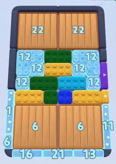 Color Block Jam level 115: screenshot of the board