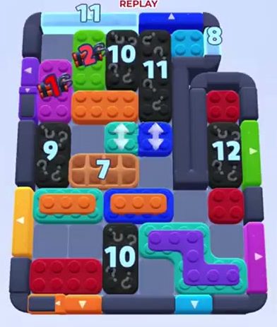 Color Block Jam level 1286 / 1290 / 2190: screenshot of the board