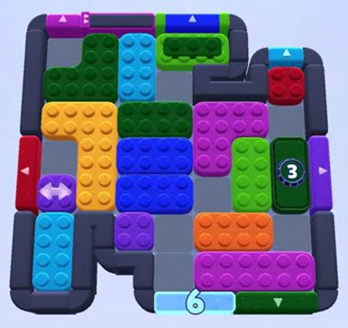 Color Block Jam level 1592 / 1593 / 1597: screenshot of the board