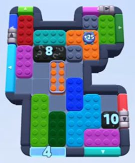 Color Block Jam level 1115: screenshot of the board