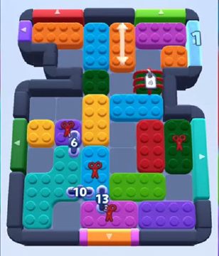 Color Block Jam level 663: screenshot of the board