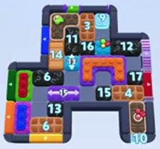 Color Block Jam level 1553 / 2464: screenshot of the board