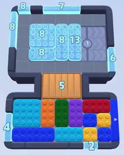 Color Block Jam level 73: screenshot of the board