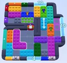 Color Block Jam level 1105: screenshot of the board