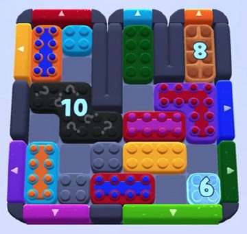 Color Block Jam level 1044 / 1971: screenshot of the board