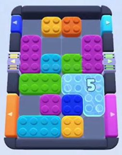 Color Block Jam level 67: screenshot of the board