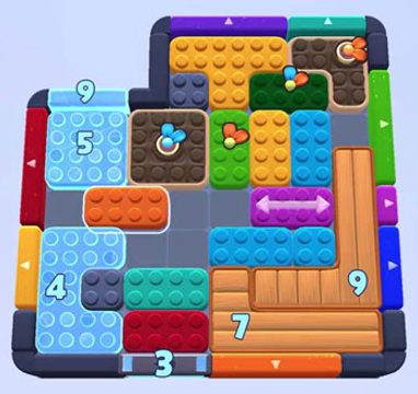 Color Block Jam level 1381 / 1364 / 1367: screenshot of the board