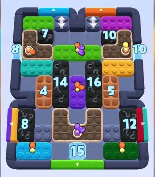 Color Block Jam level 1240: screenshot of the board
