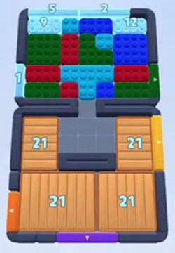 Color Block Jam level 49: screenshot of the board
