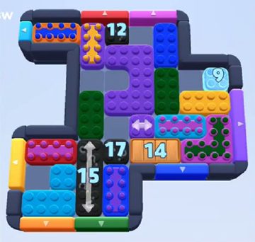 Color Block Jam level 1042 / 1995: screenshot of the board