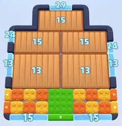 Color Block Jam level 1654 / 1699 / 2689: screenshot of the board