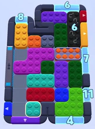 Color Block Jam level 1155 / 1158: screenshot of the board