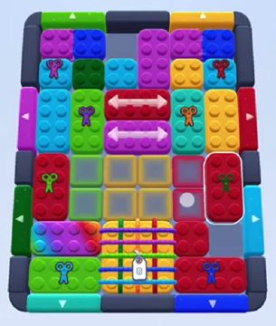 Color Block Jam level 228: screenshot of the board