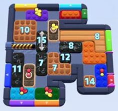 Color Block Jam level 1550 / 2460: screenshot of the board
