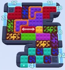 Color Block Jam level 1706 / 1854 / 2713: screenshot of the board