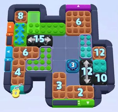 Color Block Jam level: screenshot of the board