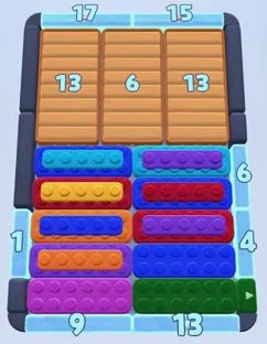 Color Block Jam level 122: screenshot of the board