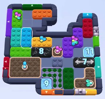 Color Block Jam level 1238 / 1233 / 1242 / 2145: screenshot of the board