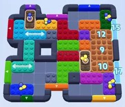 Color Block Jam level 1664 / 1665 / 2655: screenshot of the board
