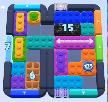 Color Block Jam level 1023 / 1024 / 1932: screenshot of the board