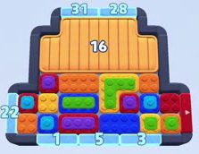 Color Block Jam level 1723 / 1871 / 2730: screenshot of the board