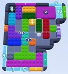 Color Block Jam level 1410 / 1408 / 1409 / 1411: screenshot of the board