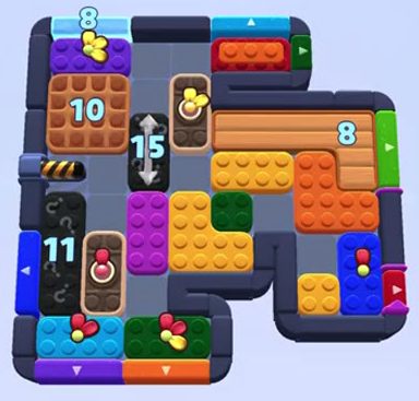 Color Block Jam level 1540 / 1542 / 1543 / 1546 / 1547: screenshot of the board