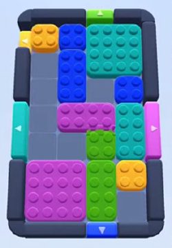 Color Block Jam level 52: screenshot of the board