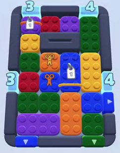 Color Block Jam level 91: screenshot of the board