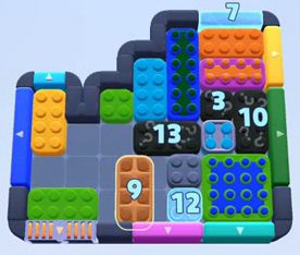 Color Block Jam level 1128: screenshot of the board