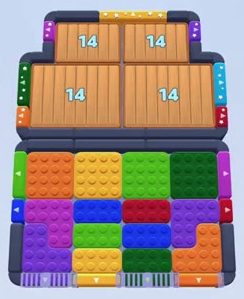 Color Block Jam level: screenshot of the board