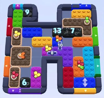 Color Block Jam level 1234 / 1232 / 2148: screenshot of the board