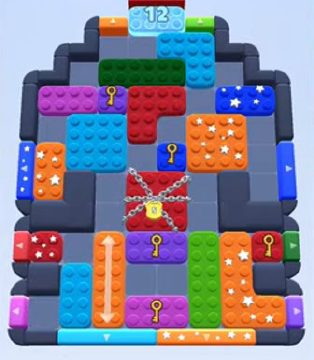 Color Block Jam level 199 / 587 / 1037 / 1836: screenshot of the board