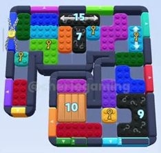 Color Block Jam level 737: screenshot of the board
