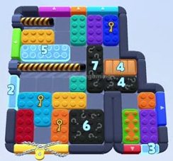 Color Block Jam level 1311 / 1312 / 2218: screenshot of the board