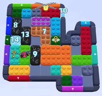 Color Block Jam level 1351 / 1358 / 2266: screenshot of the board