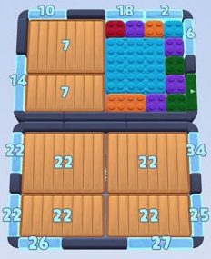 Color Block Jam level 198: screenshot of the board